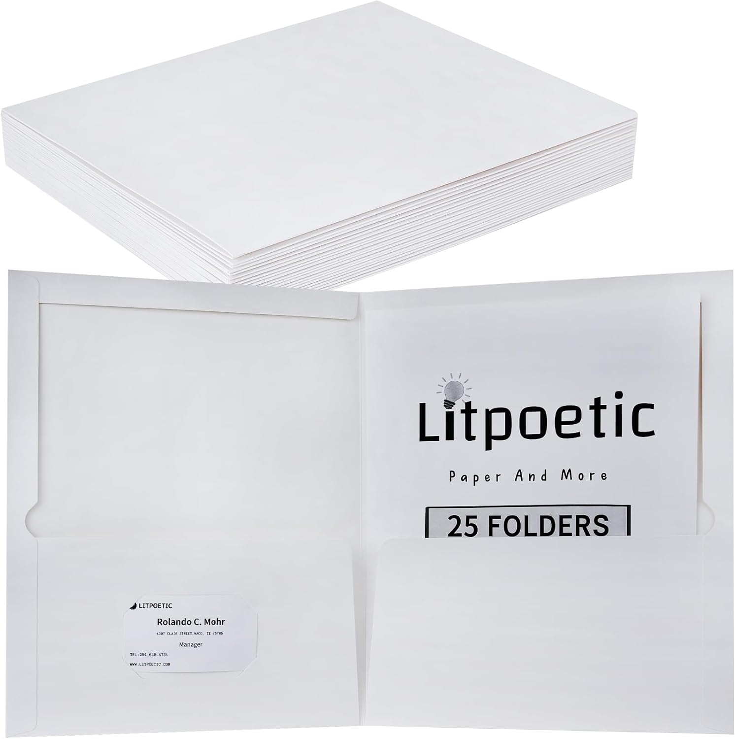 TwoPocket Folders White Glossy Laminated Paper Folder