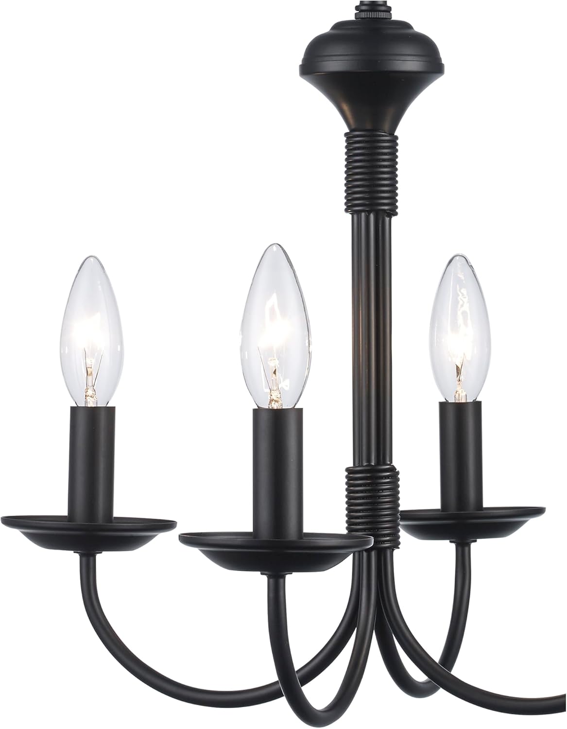 Trans Globe Lighting 9014 BK Candle Collection Fifteen Inch Four Light Ceiling Chandelier I in a Black Finish I Traditional Style Light Fixture I