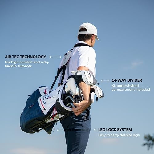 Vista 9 de Big Max Dri Lite Hybrid Plus - Bolsa de golf ligera con almacenamiento mejorado, organizador de valor, bolsillos impermeables, cierres resistentes