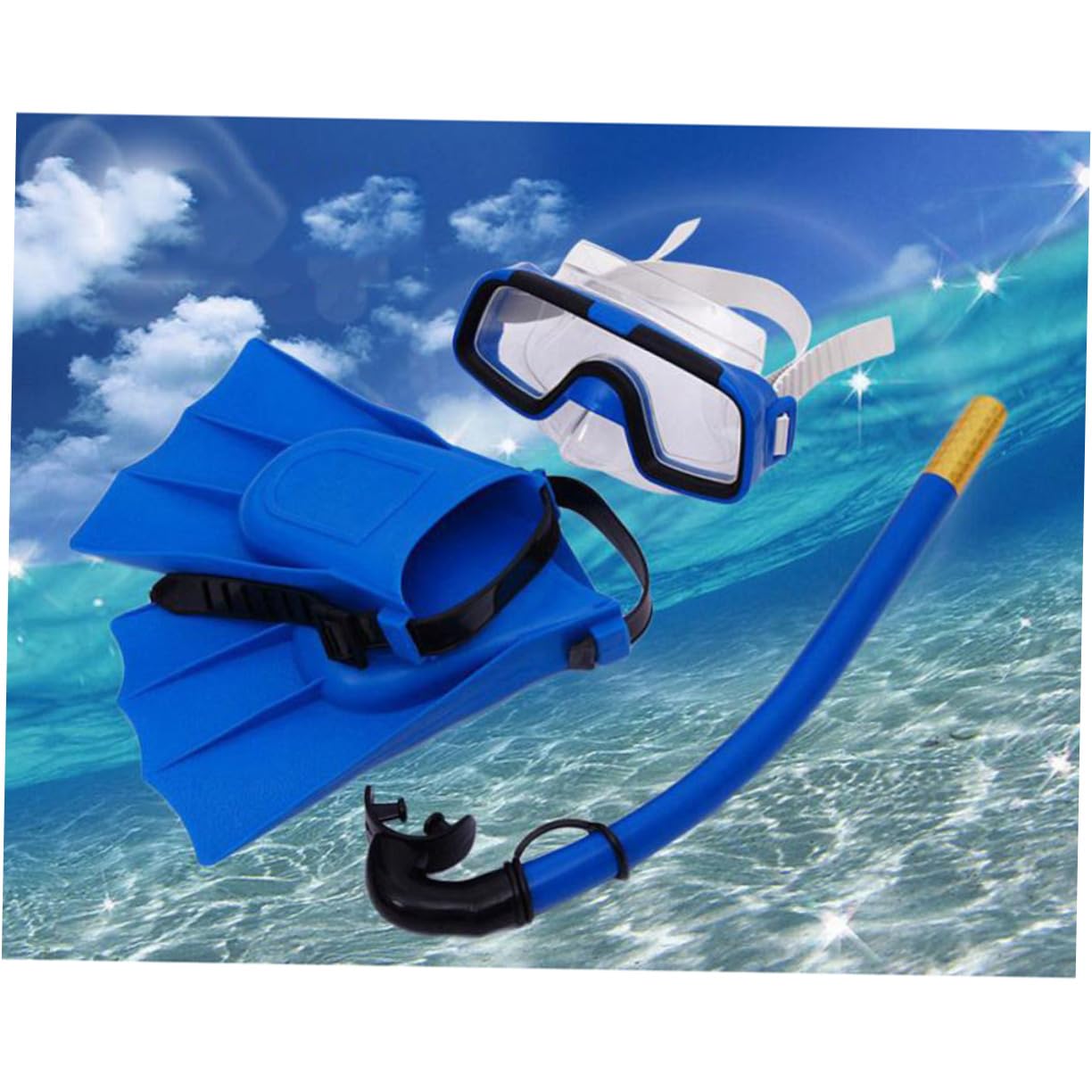 BRIGHTFUFU Child Diving Gear Kit Snorkel Set for Boys and Girls Mask Goggles Fins Breathing Tube for Swimming