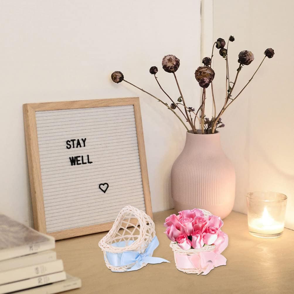 GANAZONO Miniature Rattan Woven Flower Basket 6 Pcs Mini Basket Ornaments Doll House Flower Mini House Decor Home Ornament for Shop Desktop Display
