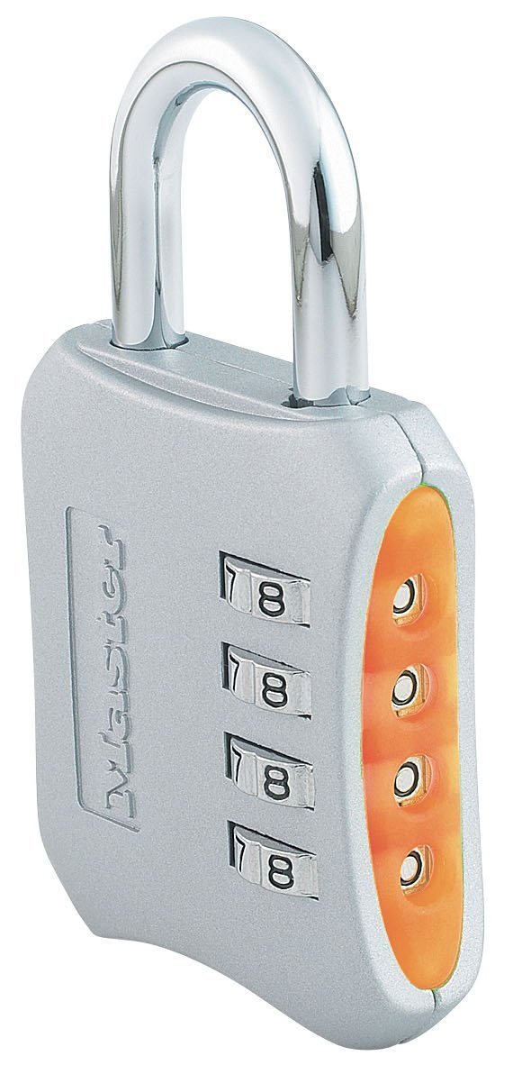 Master Lock 653D zestaw – połączenie 5-centymetrowa kłódka, 4 kolory mogą się różnić, 4-pak