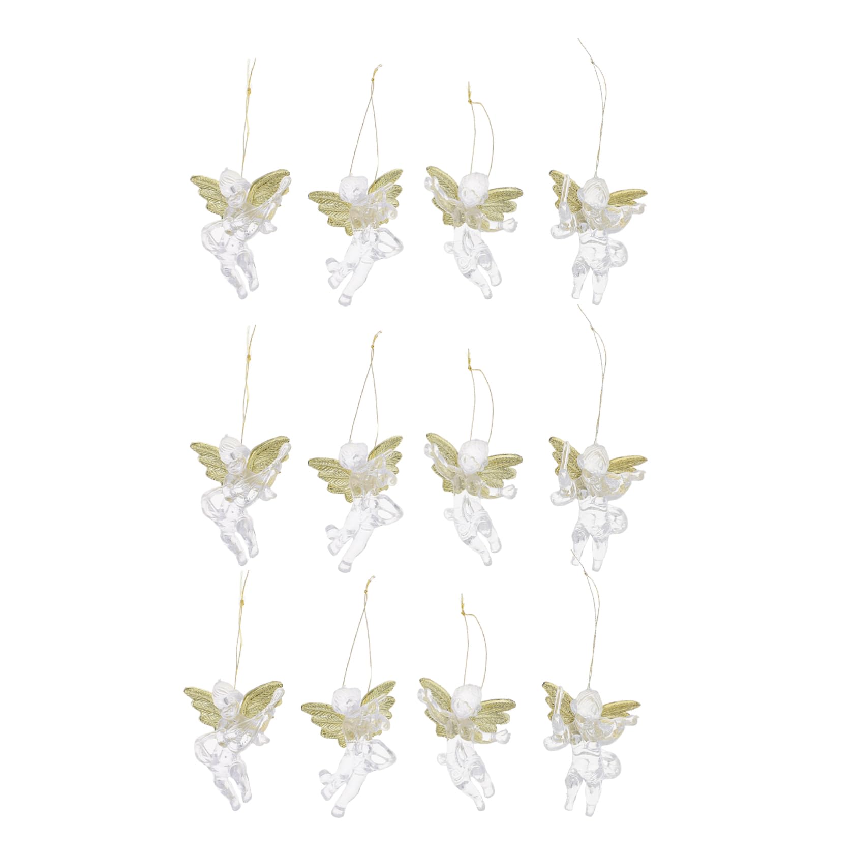 Cabilock 5 Ensembles Pendentif Ange Transparent Décorations Fée Pendentif Petit Arbre Tourbillon Poupée De Noël Porte Noeud Citrouille Symbolique Plastique 12 Pièces * 5