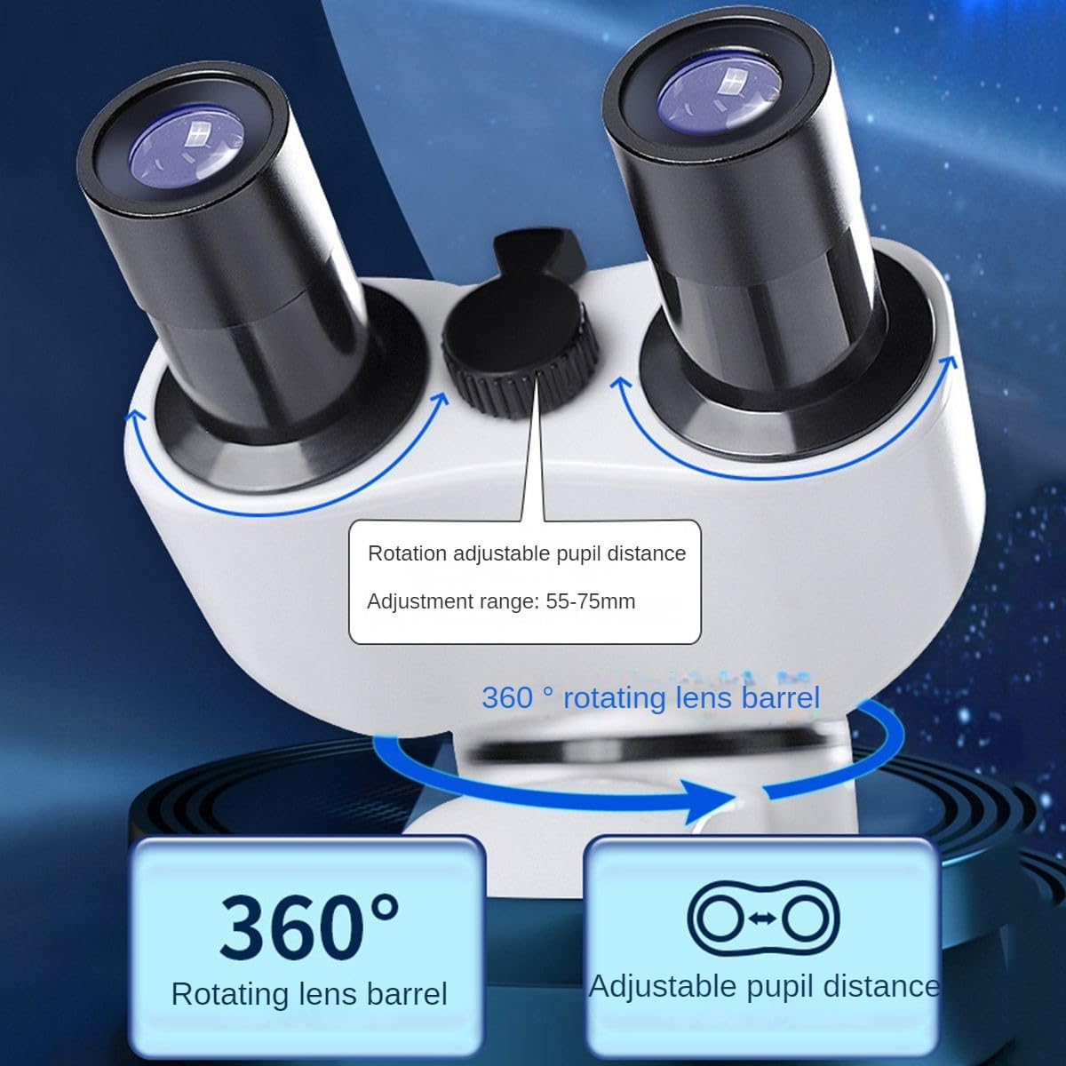 Microscopio binoculare Composto, oculari 30000X, Messa a Fuoco Regolabile, Distanza interpupillare, Sorgente Luminosa, Laboratorio per Adulti, microscopi biologici, con oculare elettronico