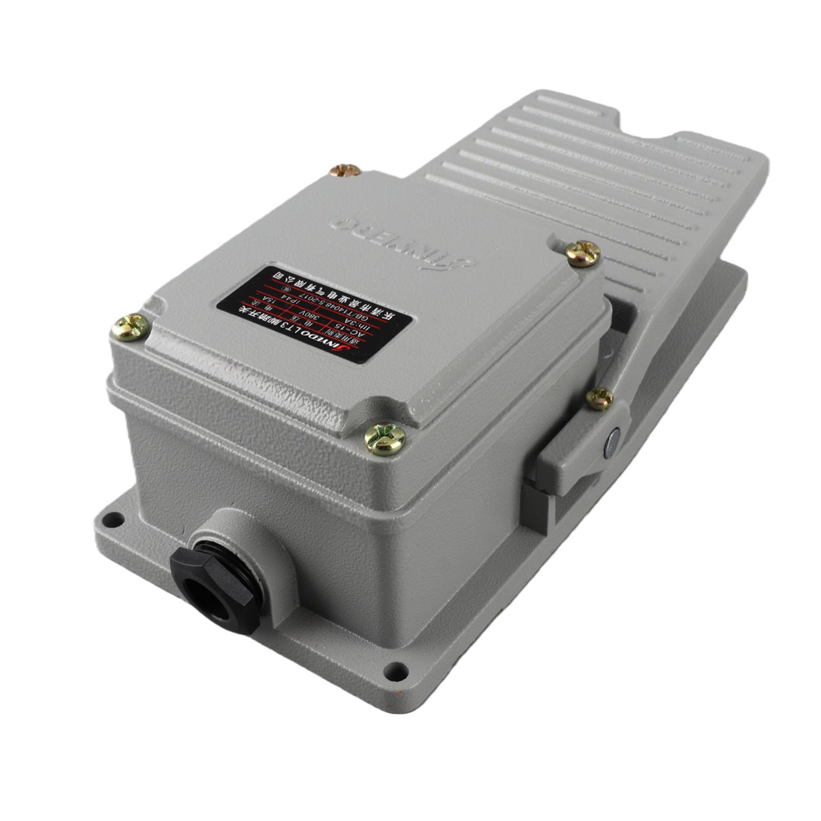 Interruttore pedale, pedale elettrico momentaneo alluminio antiscivolo, interruttore comando pedale, contatti argentati Interruttore a pedale LT3