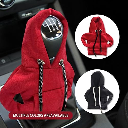 Miniatura 6 de 2 fundas para palanca de cambios de automóvil, sudadera con capucha de moda, perilla de palanca de cambios para invierno, cálida para invierno,