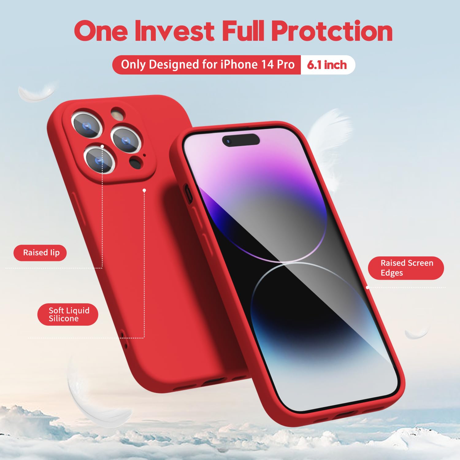 oakxco for iPhone 16 Pro Max Case Liquid Silicone, Soft Rubber Gel Elegant Aesthetic Basic Simple Cover, Cute Thin Slim TPU Matte Solid Color Plain Smooth Case for Women Girl, Light Pink — view 155