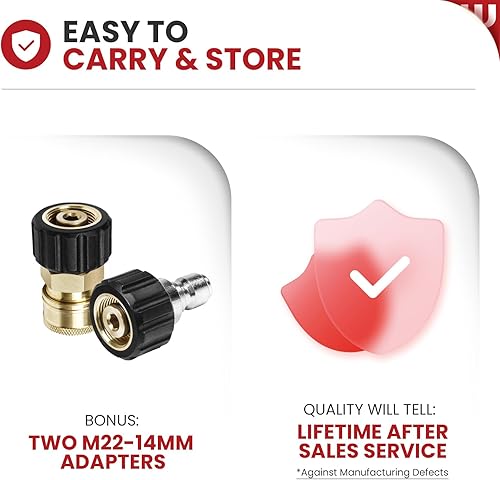 Miniatura 8 de Manguera de lavado a presión de 50 pies 38 pulgadas, 4500 PSI resistente al desgaste, manguera de repuesto para lavadora de gas y eléctrica,