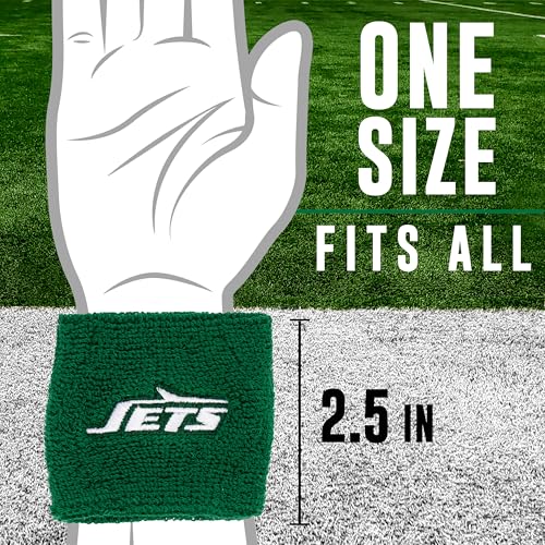 image for Franklin Sports New York Jets NFL Kids Wristbands - Youth NFL Team Log