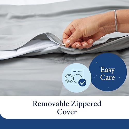 Miniatura 6 de Cosy House Collection Manta con peso para adultos (48 x 72 pulgadas, 15 libras) y funda extraíble 100% rayón derivado de bambú, manta pesada tamaño