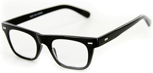 "Dapper" Geek-Chic - Gafas de lectura de moda para hombres jóvenes que leen con estilo. Negro 1.25