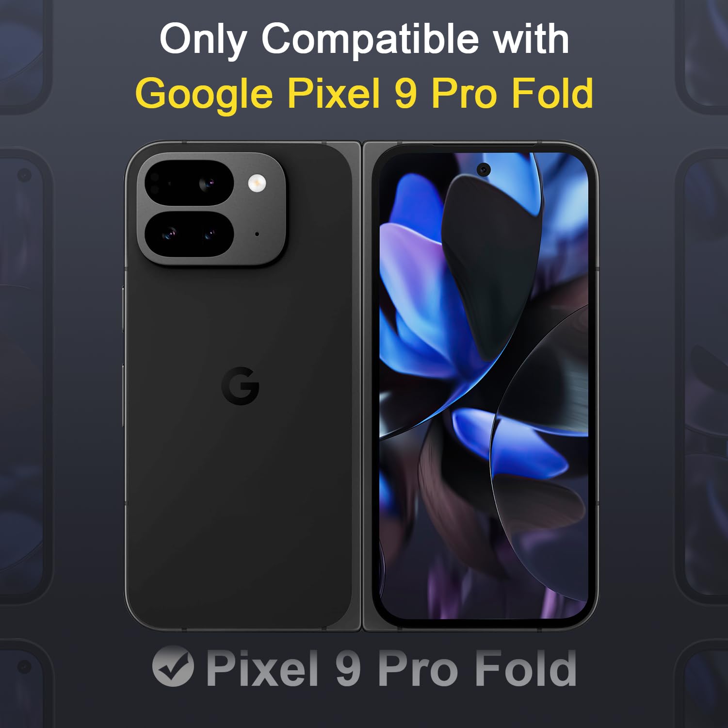 for Google Pixel-9-Pro Fold Privacy Case: Hidden Kickstand, Hinge