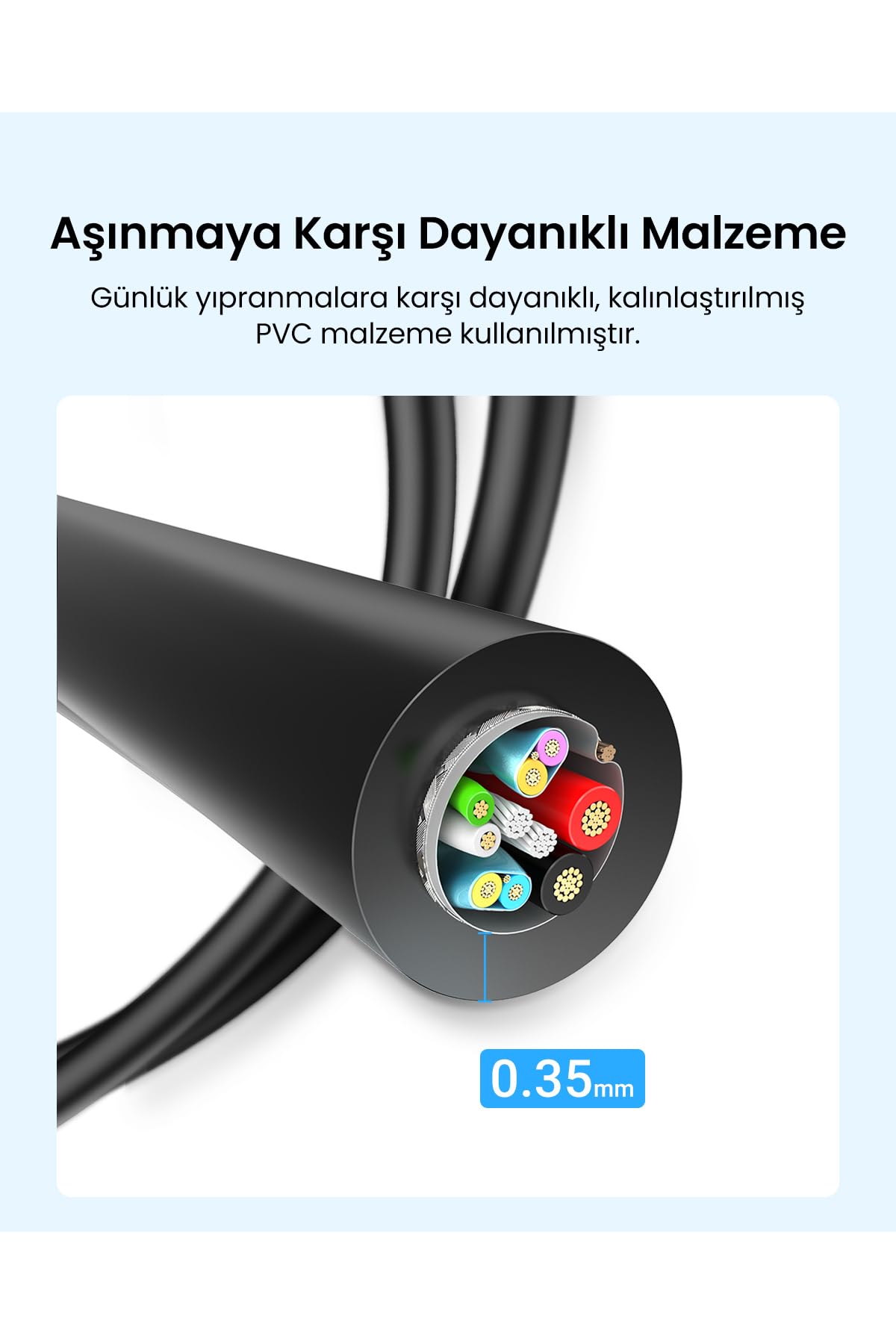 Ugreen USB 3.0 Type-C Data ve Şarj Kablosu 50 cm