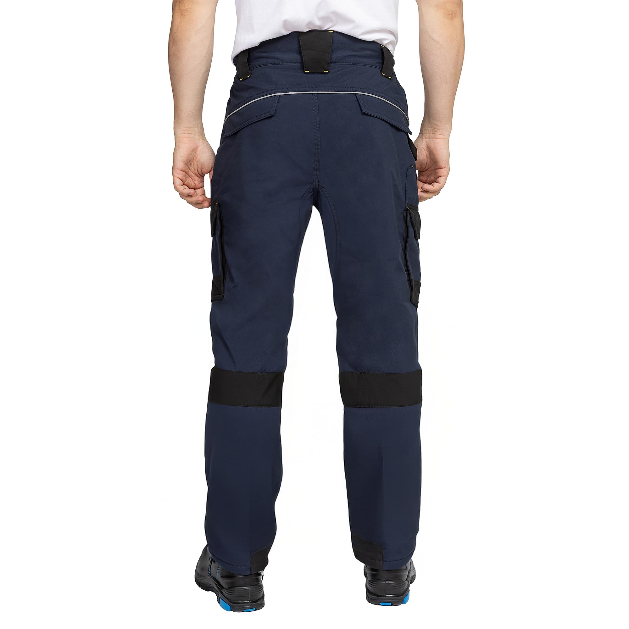 BWOLF Daytona Ice - Pantalones de trabajo para hombre de invierno, softshell con elástico mecánico, resistentes al viento, resistentes al frío, con elementos reflectantes