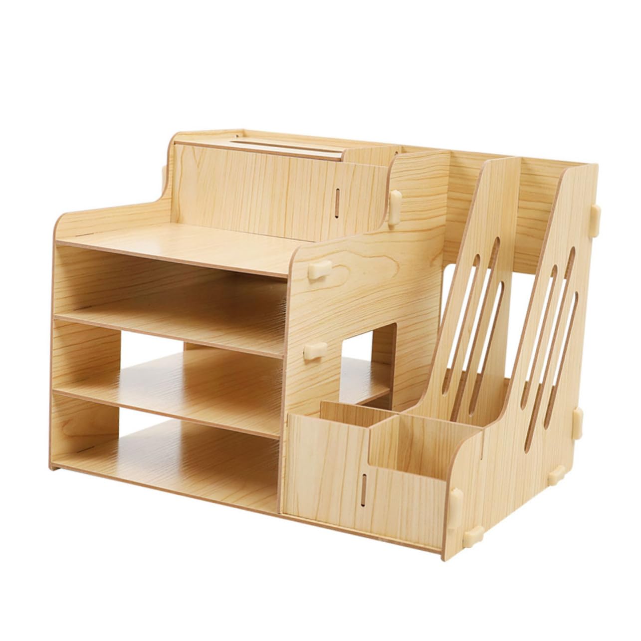 Organizador de Escritorio con Compartimentos Múltiples Rack de Almacenamiento para Soporte para Libros y Papelería Diseño Sólido y Estable para Oficina y