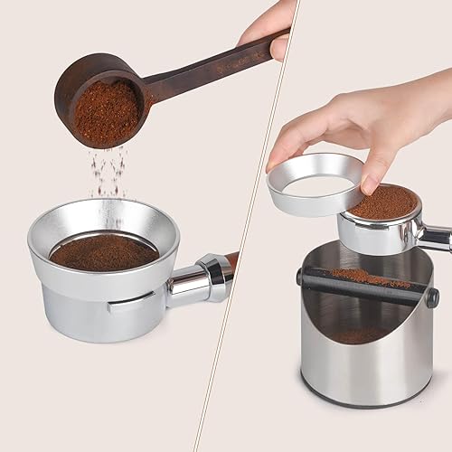 Miniatura 2 de Embudo portafiltro de 2.126 in, embudo dosificador de espresso con embudo magnético de aluminio ligero, embudo dosificador de 2.126 in