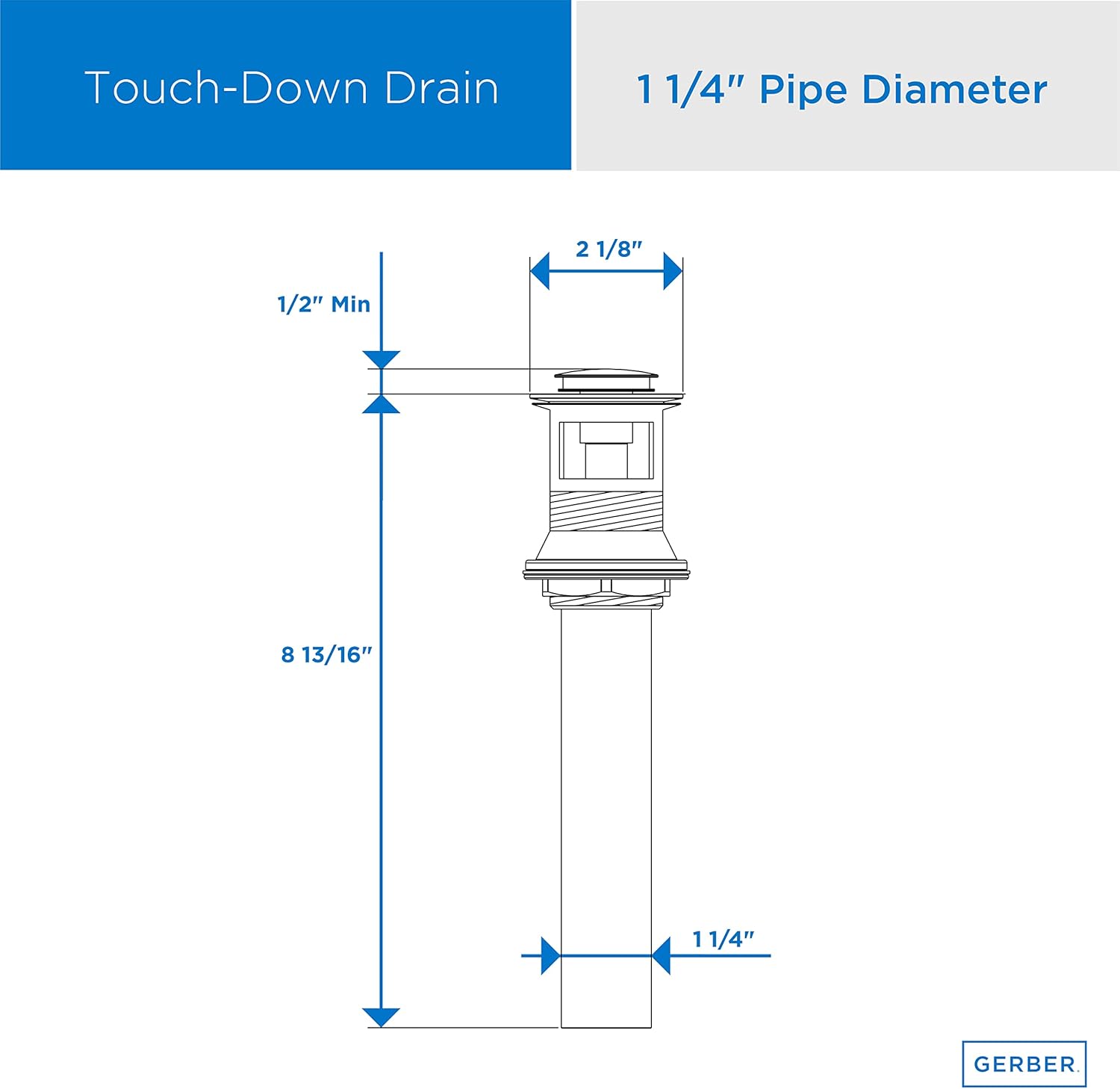 Gerber Plumbing Touch Down Drain Assembly