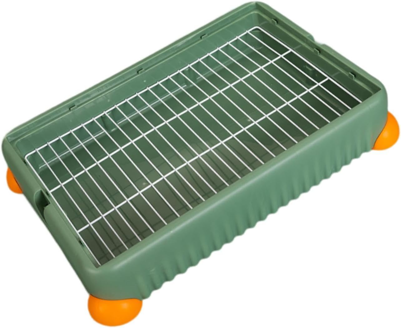 Bunny Litter Pan Puppy Pee Pad Holder,Detachable Potty Train,Indoor Potty Tray for Small Animals Ferrets Pets Accessories, L, Green