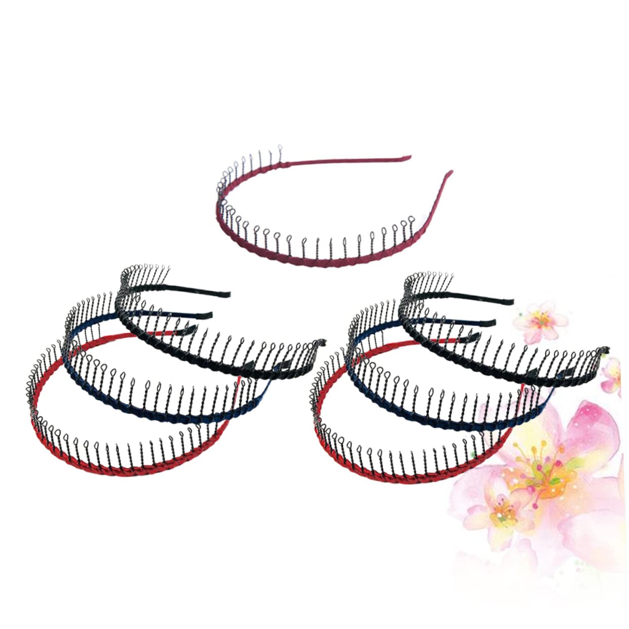 FOMIYES 21piezas Diadema Antideslizante Dientes Metálicos Para Mujeres Accesorios De Maquillaje y Deportes Para Lavar La Cara y Decorar El Cabello