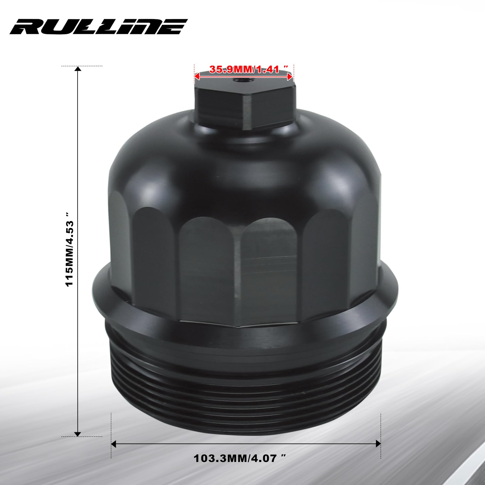 RULLINE Tapa de carcasa de filtro de combustible billet compatible con Chevy/GMC 6.6L L5P Duramax Diesel 2017-2019 - Se adapta a 2500HD y 3500HD (no incluye filtro TP1015)