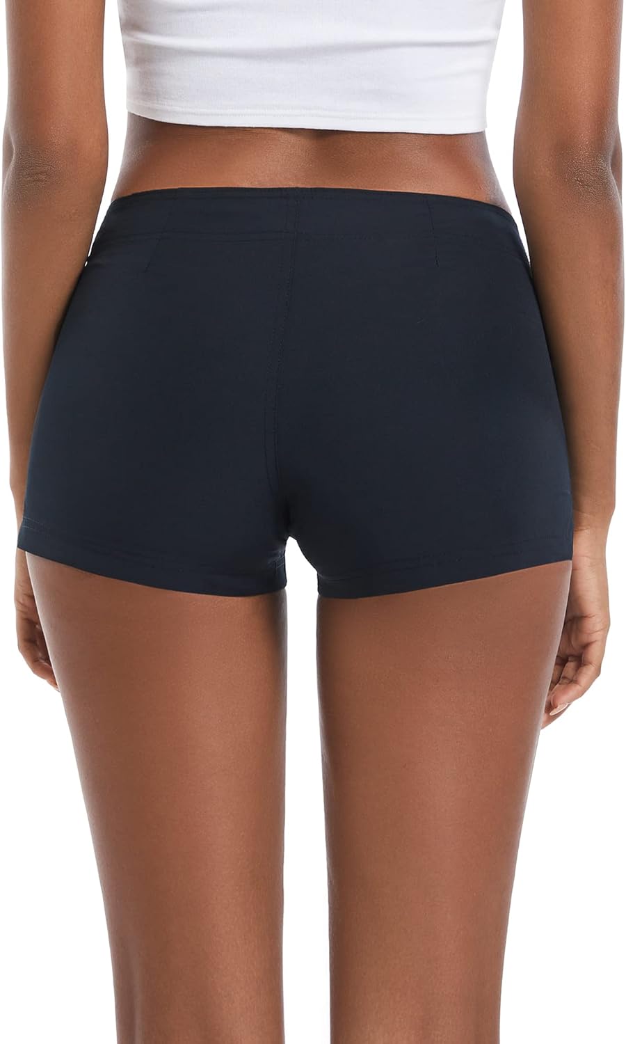 Vista 2 de Nabevin Pantalones cortos deportivos de natación de 2 pulgadas para mujer, secado rápido, UPF50+ para playa, cintura baja, con cordón