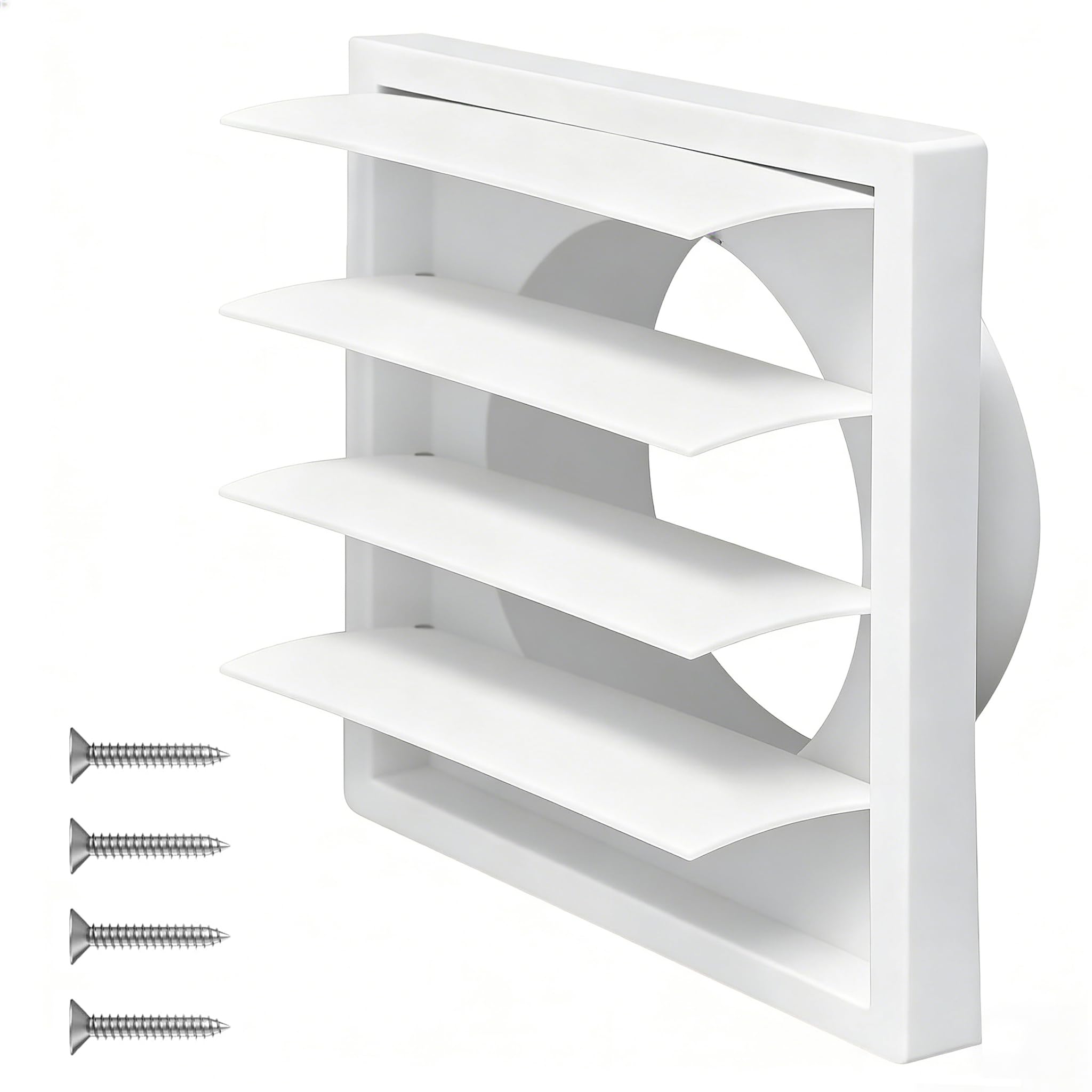 White Gravity Vent Cover 150mm Plastic Extractor Fan Grille