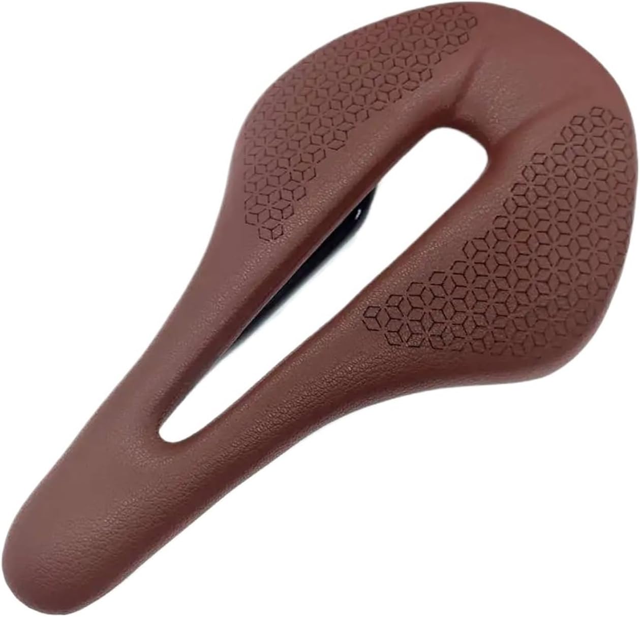 Bike Saddle Full Carbon Fiber Pattern Pattern+Leather Fiber Road Mountain BSaddle Fit for Seat Cushion with Handlebars Tape Bike Brown Parts