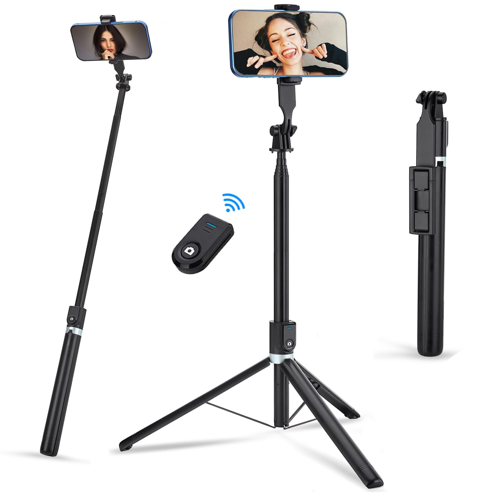 Selfie Stick 3 in 1 Phone Tripod Stand: 178cm 70