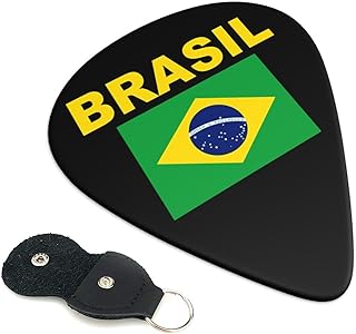 Brazil Brazilian Flags Guitar Pick Set of 6 Guitar Picks with Storage Case Fit Electric and Acoustic Guitars 0.46mm