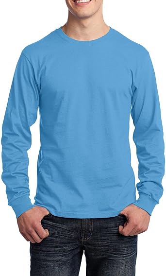 JustBlanks Men 100% Cotton Long Sleeves T-Shirt - Crewneck Tees for Men