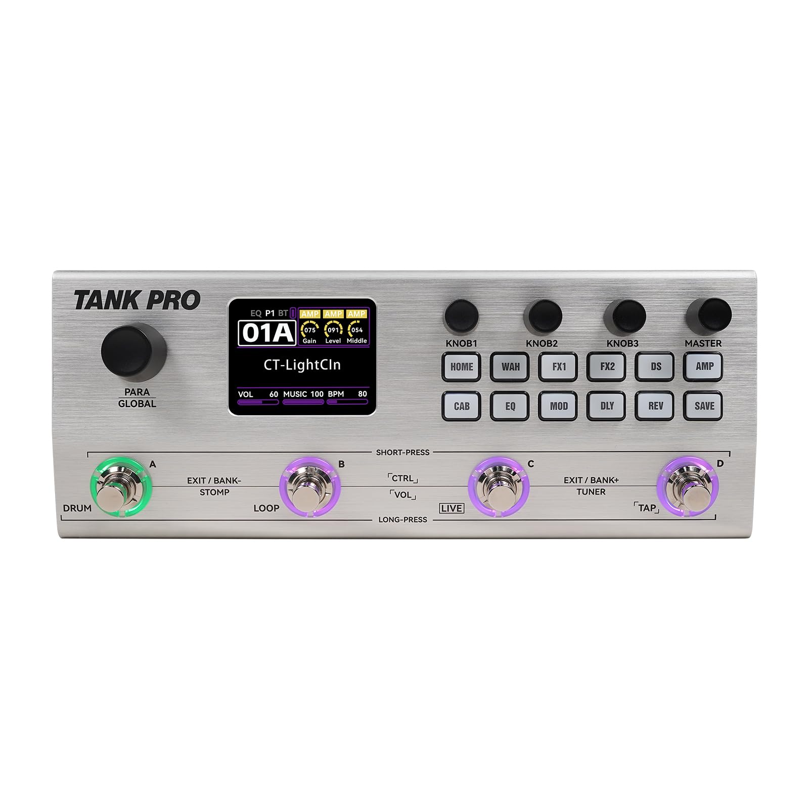 Amazon.com: M-VAVE Tank Pro Multi-Effect Bass Guitar Pedal 304+