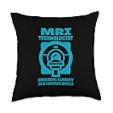 Radiology Rad Tech & Radiologic Designs MRI Technologist Creating Clarity in A Complex World Quotes Throw Pillow, 18x18, Multicolor