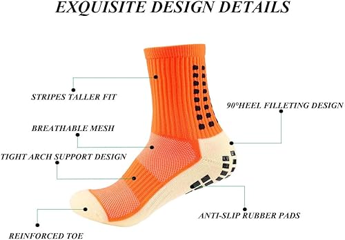 Miniatura 9 de Calcetines de agarre para hombre de fútbol 134 pares antideslizantes almohadillas de agarre antideslizantes para fútbol baloncesto deportes