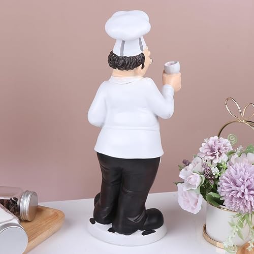Miniatura 9 de VOSAREA Figura de chef francés, estatua coleccionable de resina para el hogar, decoración de mesa para decoración de casa de campo (chef tostado)