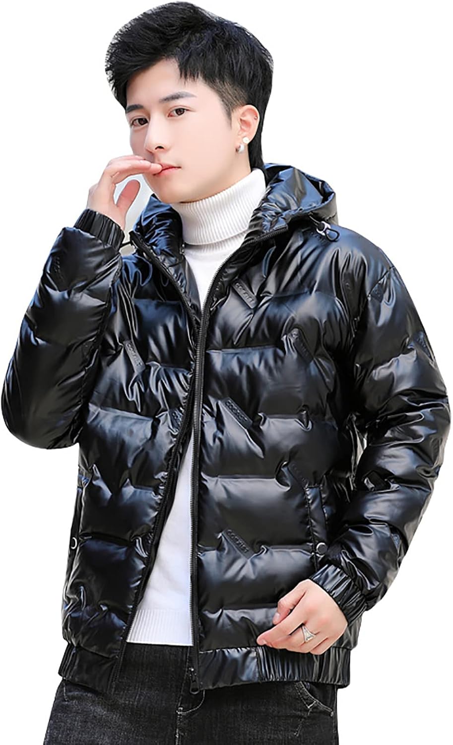 Men's Winter Coat Puffer Jacket Thicken Warm Down Parka Jackets with Hood Men's Outdoor Lightweight Puffer Jacket