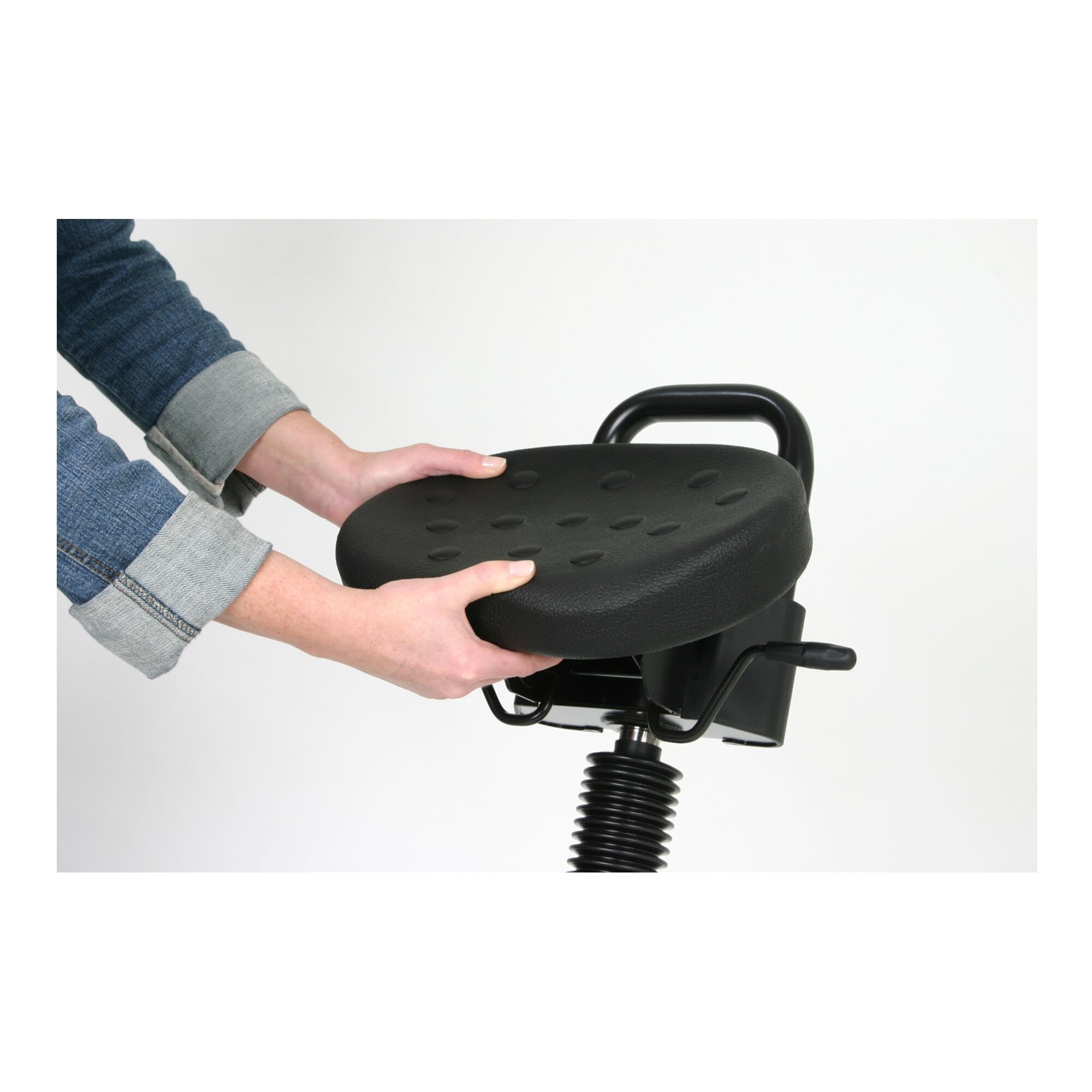 STIER Stehhilfe mit Stahlgestell schwarz Sitzhöhe 645-825 mm PU-Sitz