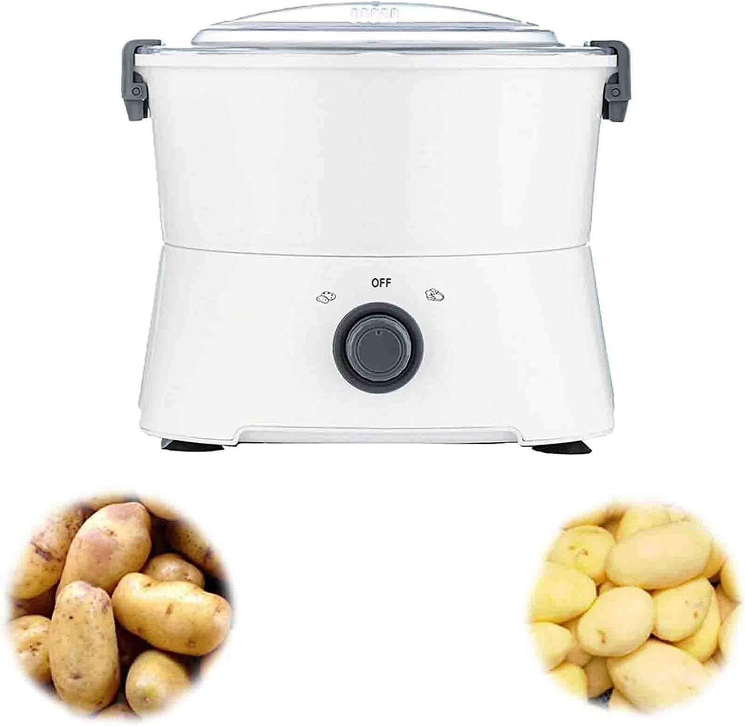 Pelapatate Automatico, Pelapatate Elettrico, Pelapatate Multifunzione per Verdure, Pelapatate Completamente Automatico, Operazione One-Touch, per Cucina Domestica Ristorante
