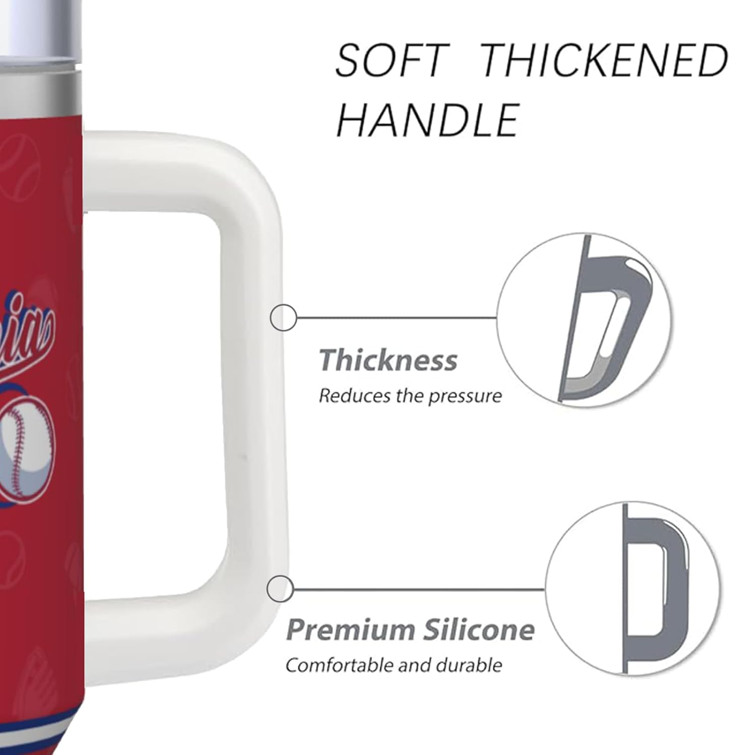 30 oz Tumbler with Handle and Straw,Car cup,Coffee Mug,100% Leakproof Insulated Tumbler with Lid and Straw,Made of Stainless Steel,Cup Holder Friendly Base,Classic Collection Gifts for Fans - Image 4