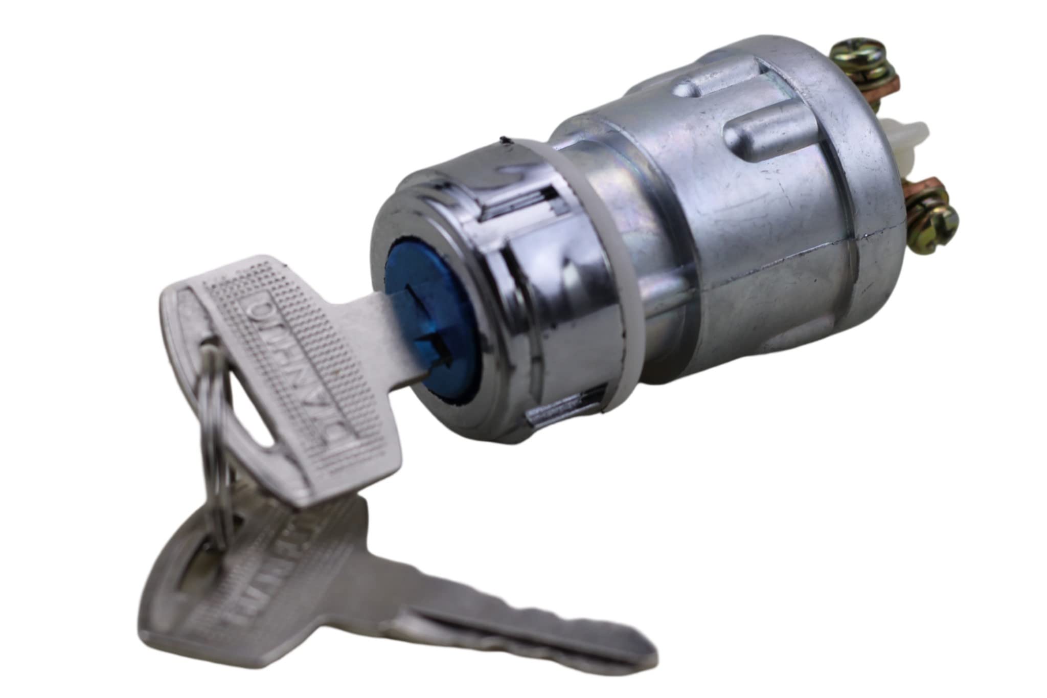 TRKIMAL Ignition Starter Switch with 3 Position 3 Connection Terminal 2 Keys for Cars, Buggies, Scooter, Trailer, Agricultural Modified Car, Mowers,