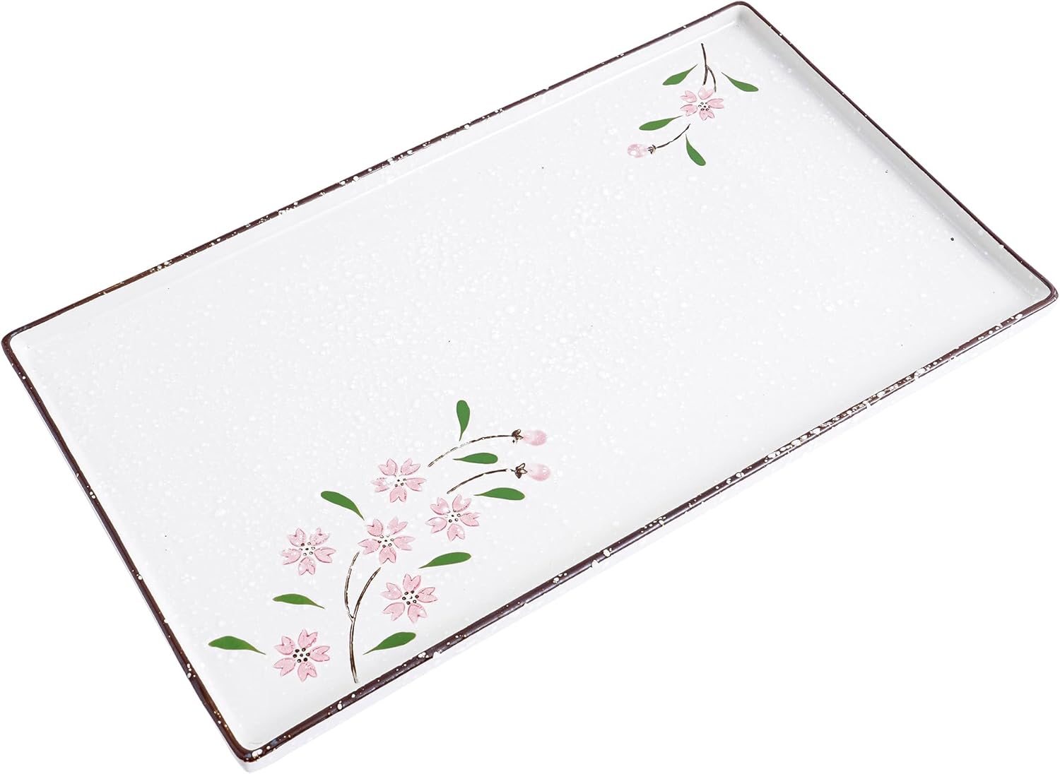 Bandeja Rectangular de Cerámica 14 pulgadas - 4 Piezas Rosa Sakura