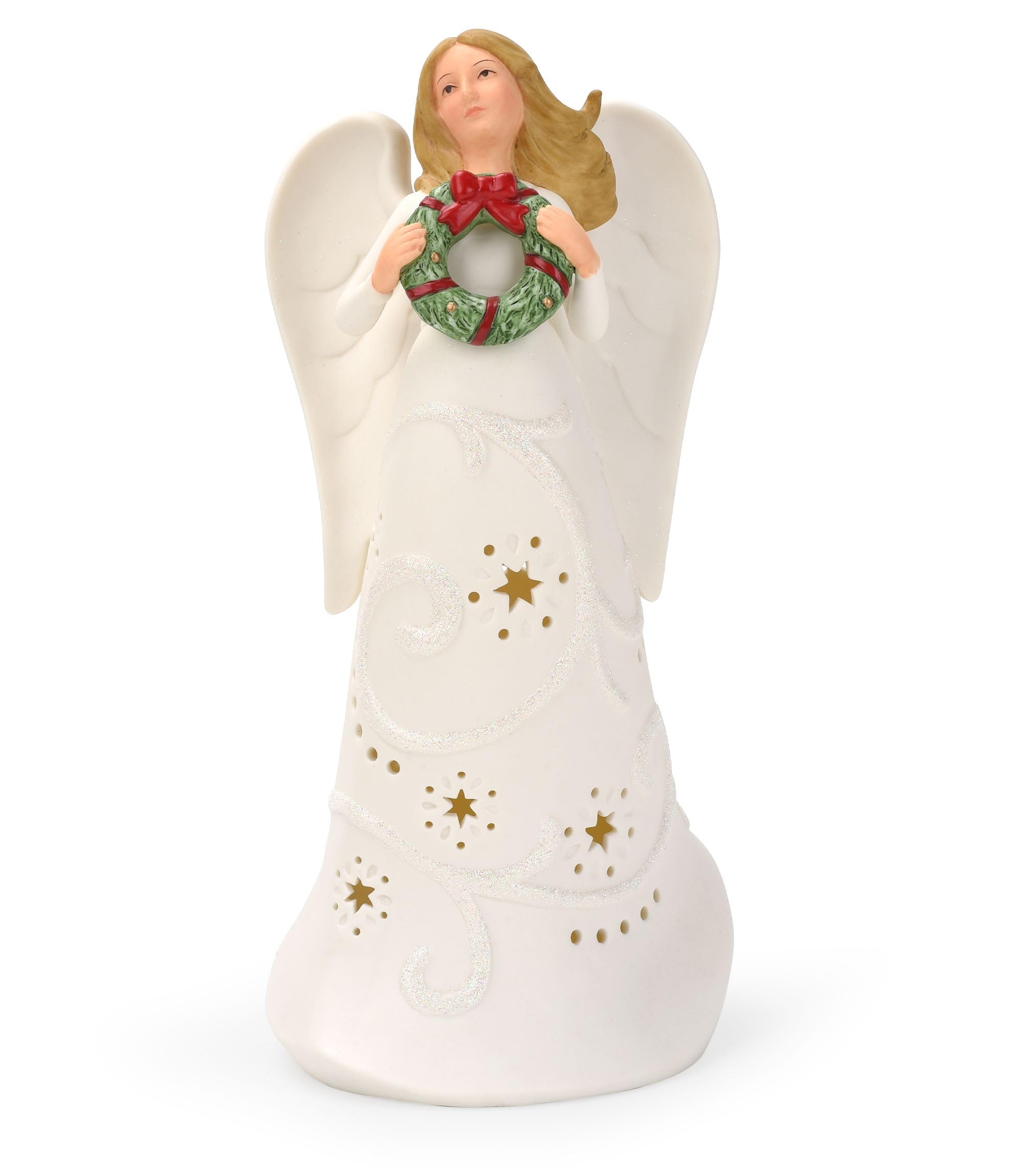 Amazon.co.jp: ライトアップ 祈る天使の置物 LEDライト付き – 9.5