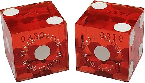 Miniatura 54 de Amplia selección de auténticos pares de dados de dados de casino de Las Vegas, números de serie mixtos (Bally (Red Frosted))