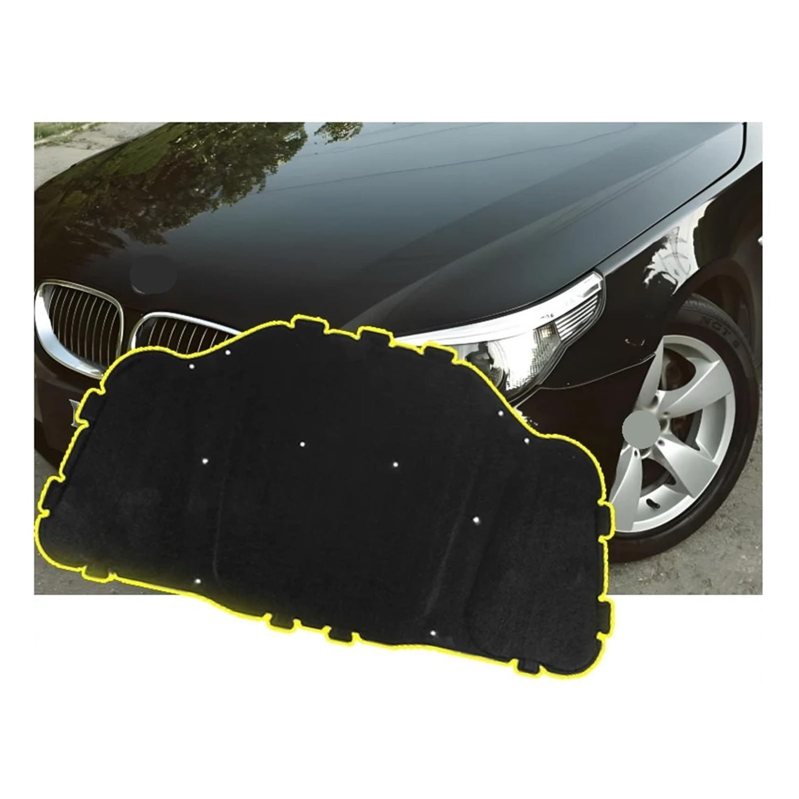 Dlkaddkgf One Color Compatible For Bmw E60 E61 #51487148208 Car Front Hood Engine Sound Insulation Pad Soundproof Heat Insulation Mat Car Accessories Interior