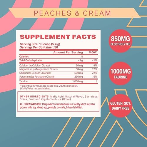 Miniatura 7 de Podium Nutrition Sal de entrenamiento + electrolitos en polvo, melocotones y crema, hidratación después del entrenamiento y apoyo para la