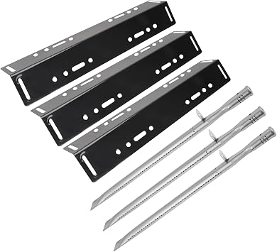 Grill Replacement Parts Kits for Smoke Hollow PS9900 PS9500 6800 6500 SH9916 SH5000, 16.5" Porcelain Steel Heat Plate and Stainless Steel Pipe Burners Replacement Parts Kit for Smoke Hollow