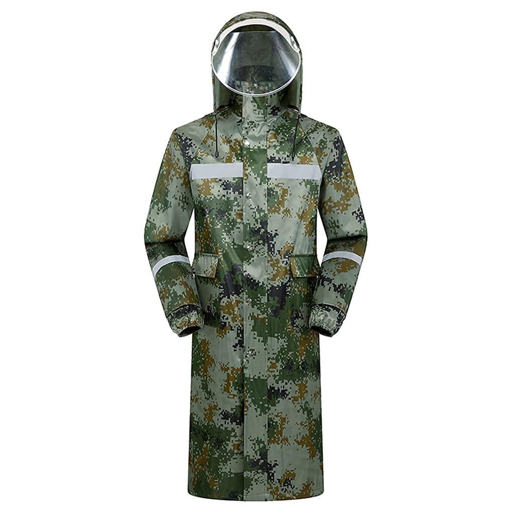 Impermeabile Riutilizzabile Lungo Poncho Antipioggia da Ciclismo Impermeabile Giacca Impermeabile con Cappuccio Antipioggia per Adulti Escursionismo Campeggio all'aperto Abbigliamento antipi
