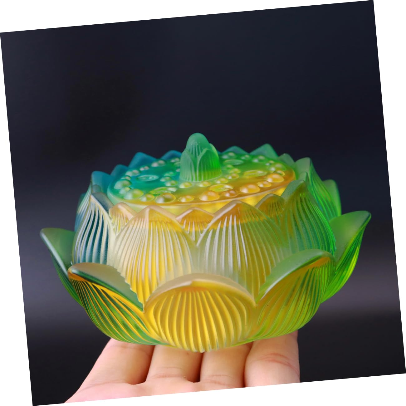 MAGICLULU Bruciatore Incenso Casa in Vetro Forma Di Loto Portaincenso Antiscivolo e Resistente Per Ambienti Interni Zen Decorazione Elegante e Pratica Per Soggiorno Ufficio e Ristoranti
