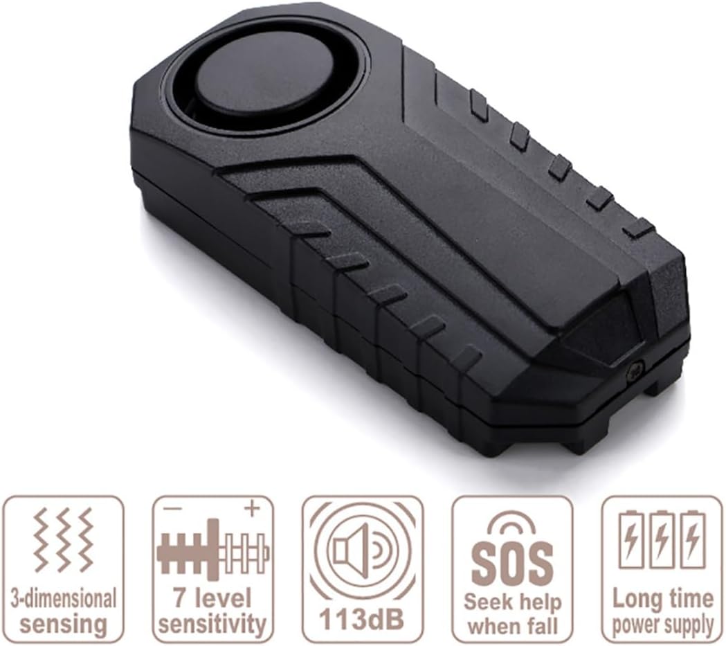 Meichoon Bike Alarm Wireless Anti-Theft Burglar Security Vibration Motion Sensor Waterproof with Remote Control for Bicycle Motorcycle Car Scooter Vehicles Door Window 113db Super Loud
