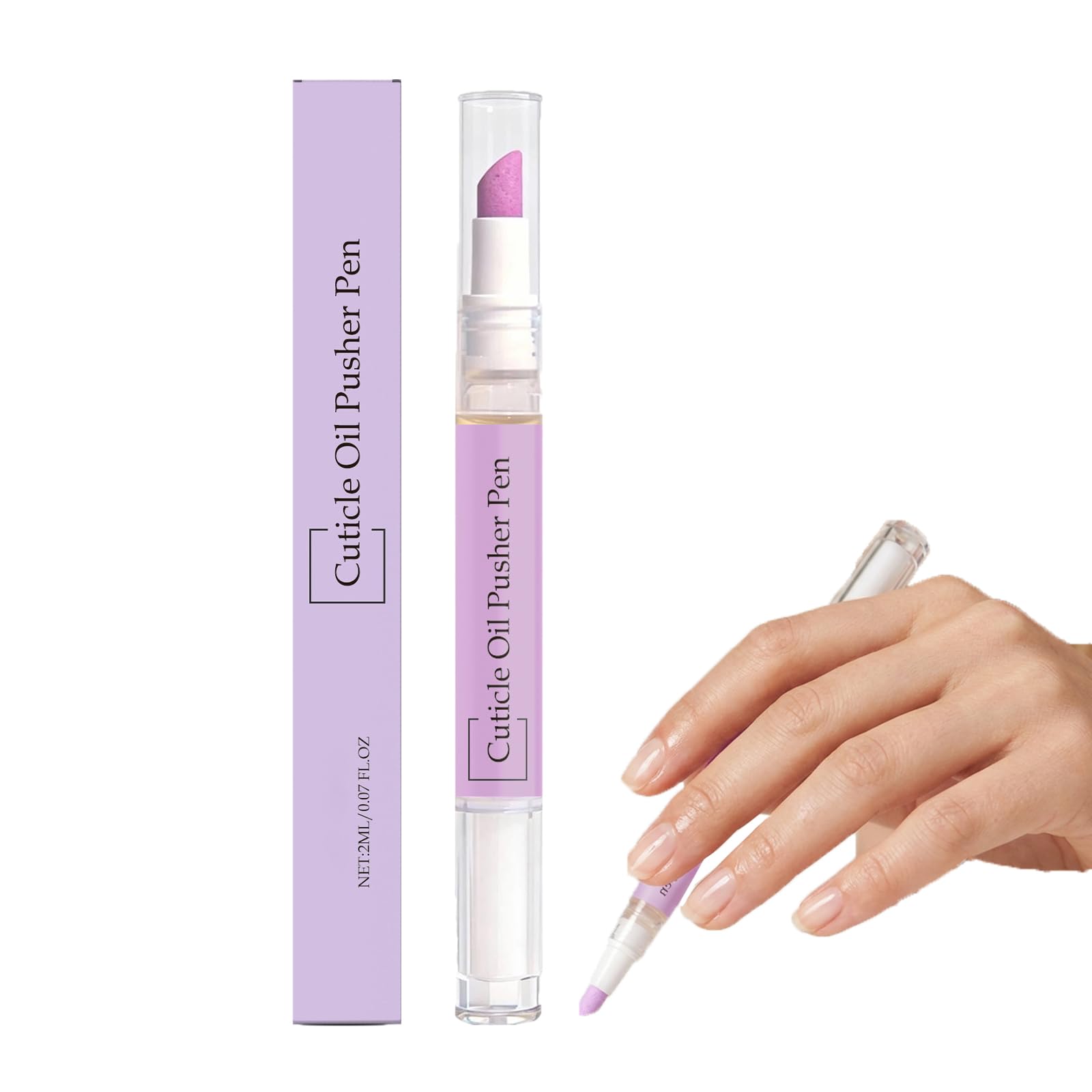 Stylo repousse-cuticules 2 en 1,Cuticle Oil Pusher Pen for Nails, 2 En 1 Stylo à Huile Pour Cuticules,Dissolvant Pen Pour Cuticules Avec Céramique Pointe Pour Ongles Secs Craquelés