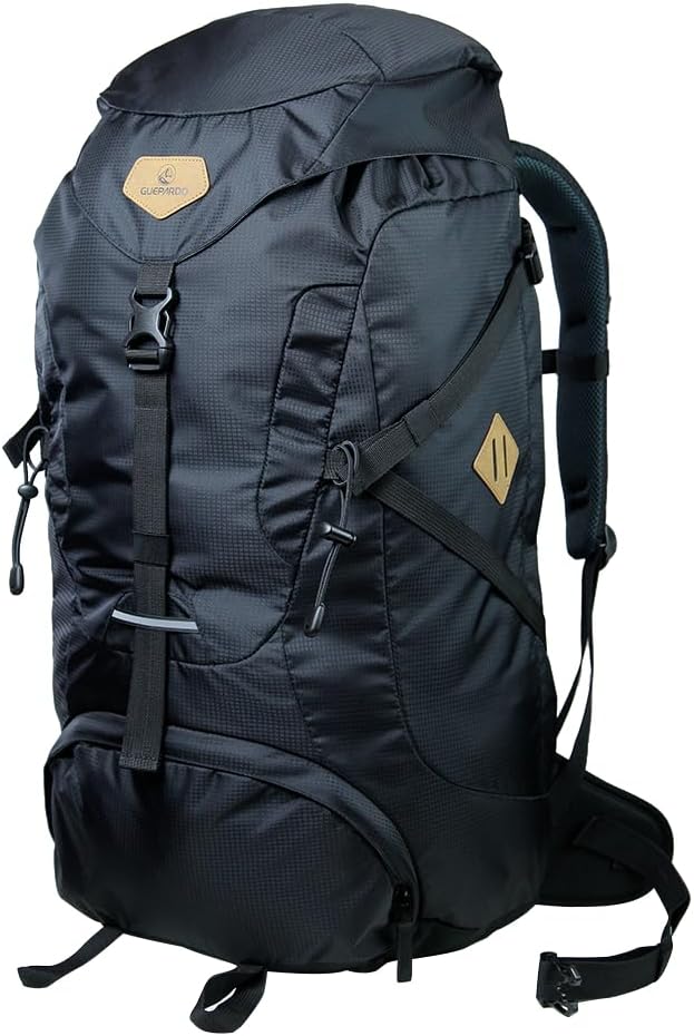 Guepardo, Mochila Guará 50 Litros com Cinta Ajustável e Divisórias Internas em Poliéster, Preto